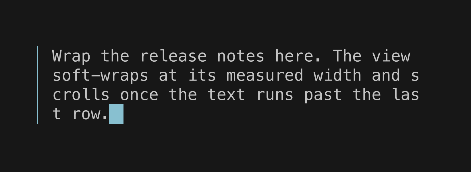 A multi-line editor holding wrapped text