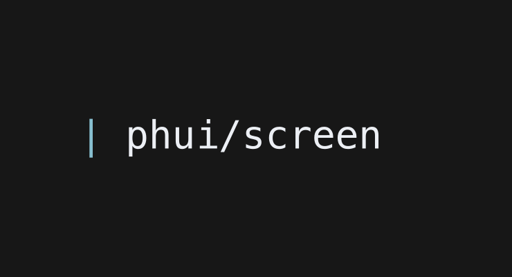 A single-line editor holding the value "phui/screen"